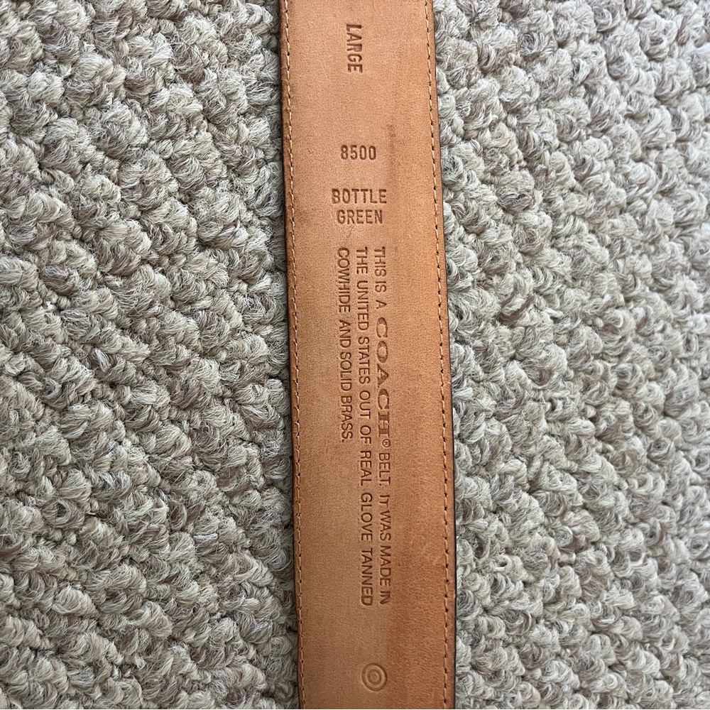 Vintage Coach Belt Green Leather Large - Picture 3 of 3